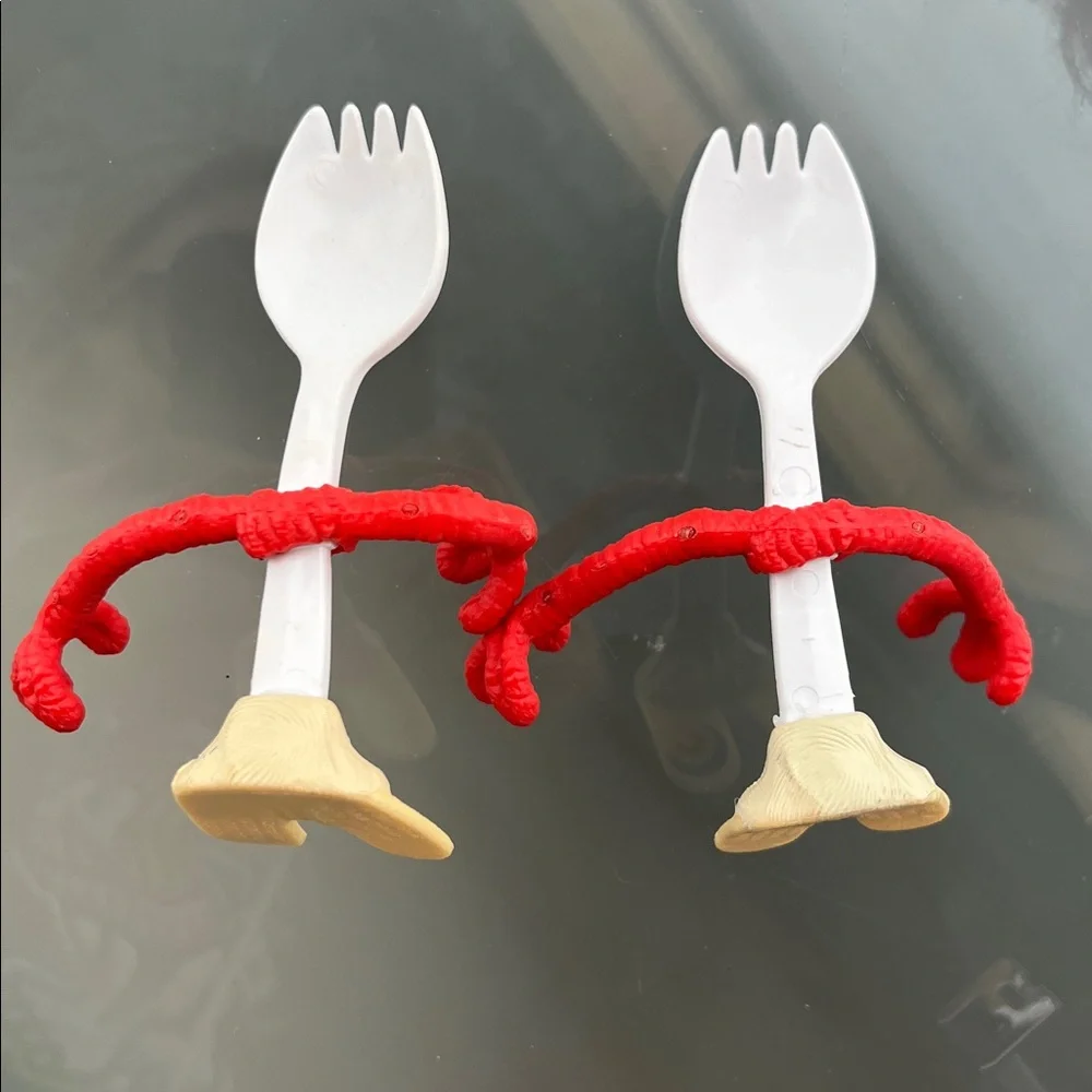 🍴Forky Figure Duo + Vintage 90s Russ Wind-Up Car Troll Toy Story 4 Bundle Set 3